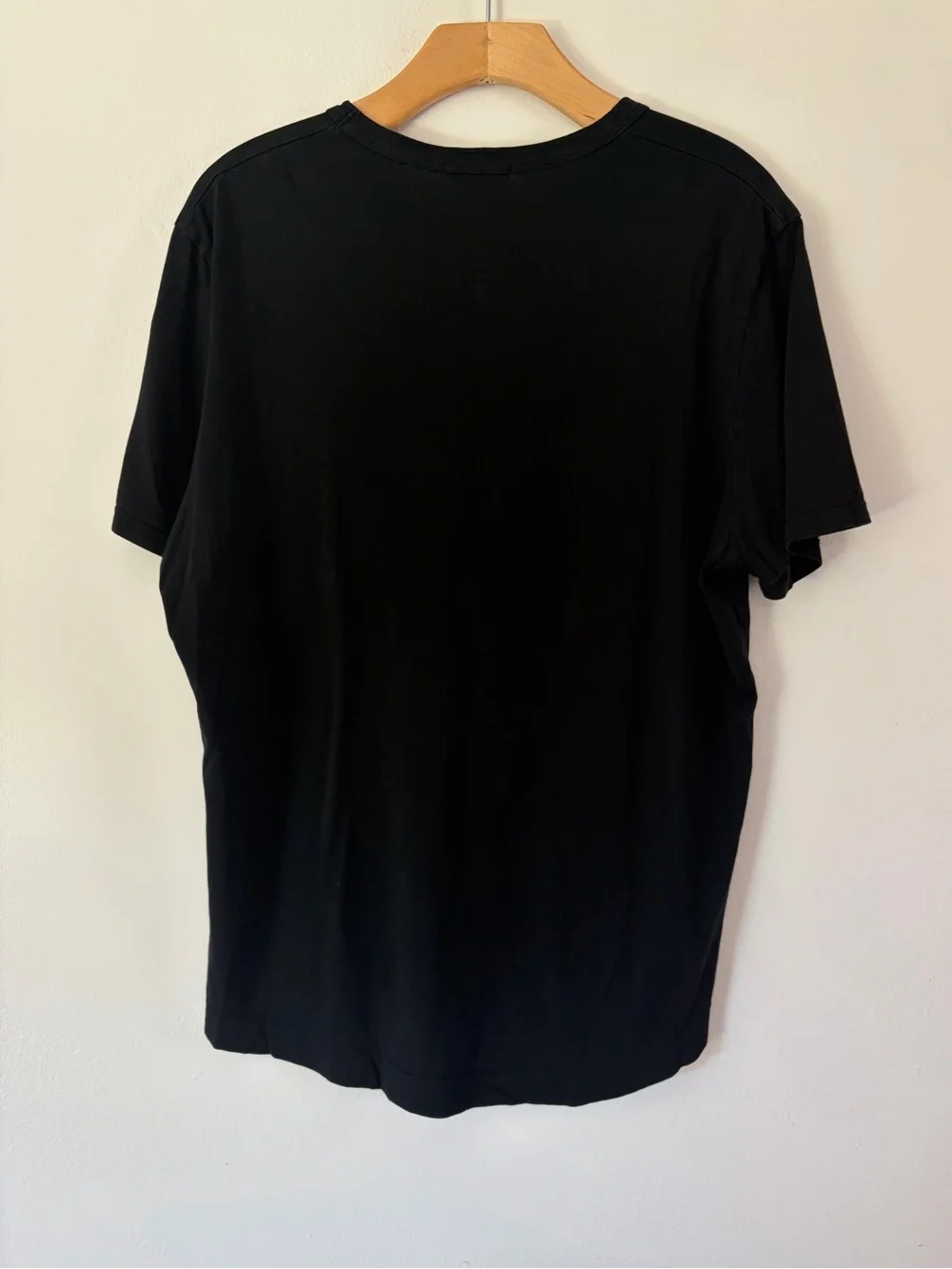 Buck Mason Pima Cotton Curved Hem Crew Neck T-Shirt Black Made in USA Size Large